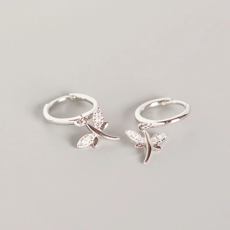 

2021 best seller S925 sterling silver dragonfly ear ring ear buckle dragonfly ear stud