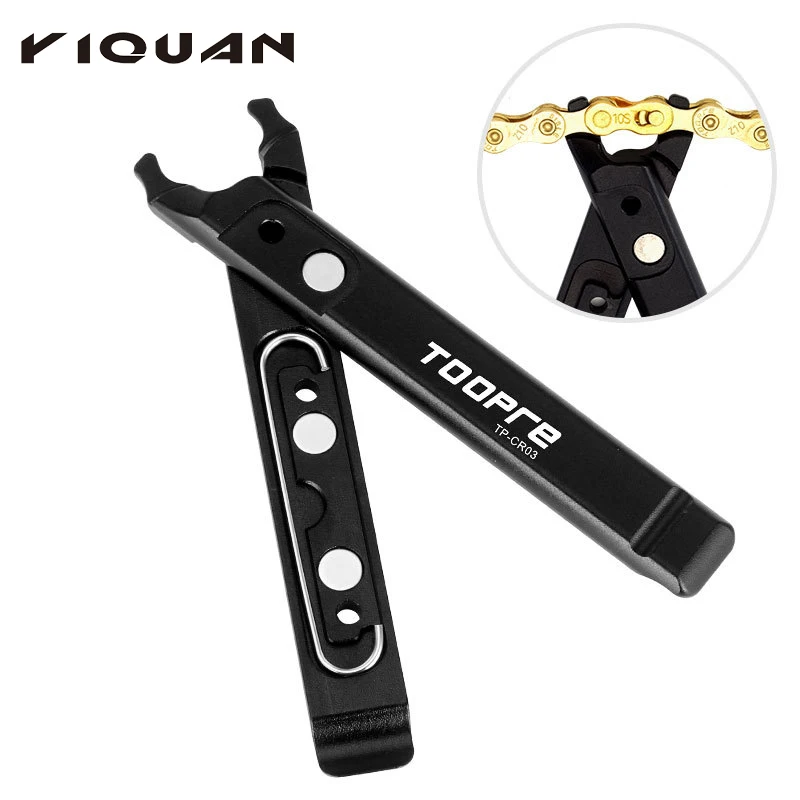 

Bicycle Chain Checker Buckle Pliers Mini MTB Bike Chain Quick Release Magic Link Bike Gauge Calipers Cycling Chain Hook Tools, Black