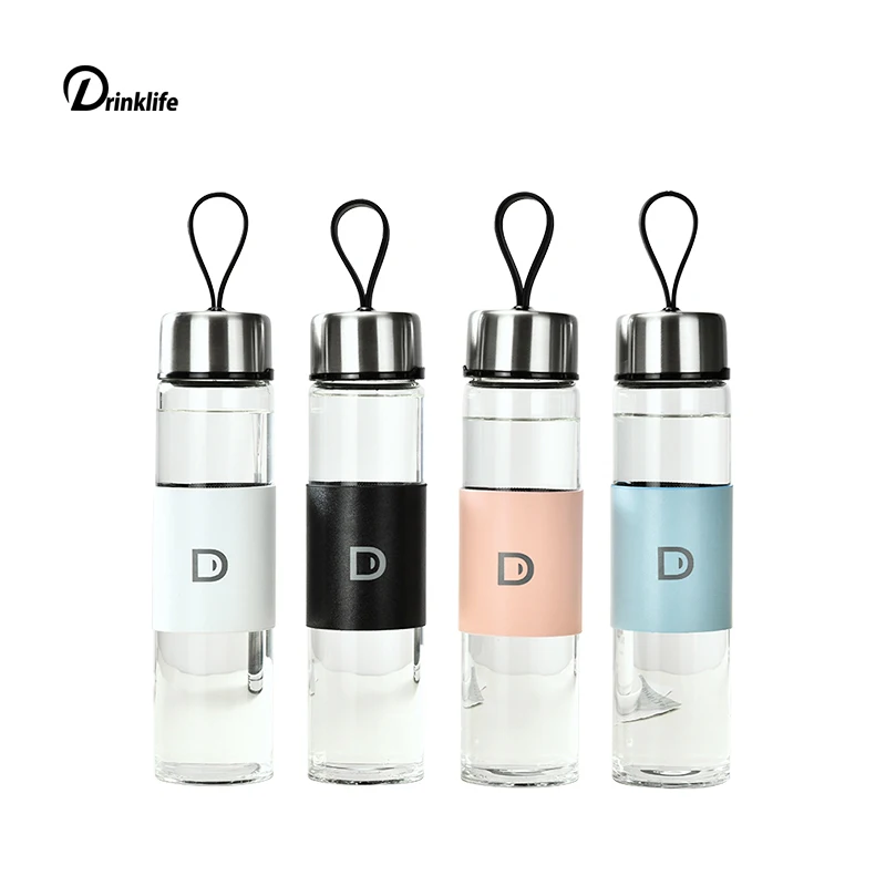 Creative Gift High Quality  Water Bottle  BorosilIcate Glass Customized