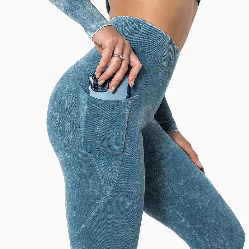 

Women High Waist Quick Drying Slim Fit Booty Fitness Seamless Leggings with Pockets