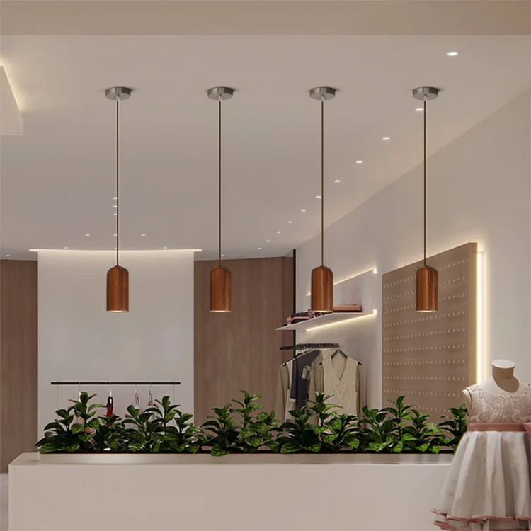 Small Dining Table Decor Contemporary Wooden Chandelier Lighting Coffee Shop Pendant Light
