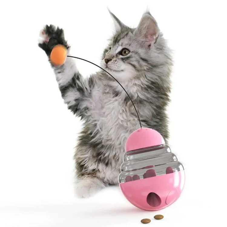 

Multi Colors 2-in-1 Interactive Cat Food Dispensing Toys Ball Tumbler for Cats Playing, Blue, green, pink, yellow