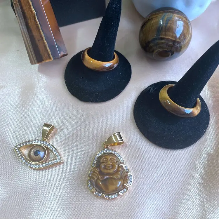 

hip hop bling jewelry tigers eye necklace and tiger eye rings pendant custom jewelry sets for men and women