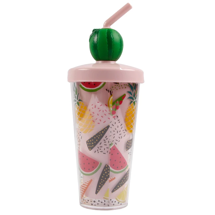

Hot Sale 13oz BPA Free Clear Plastic Water Straw Tumbler With Lid