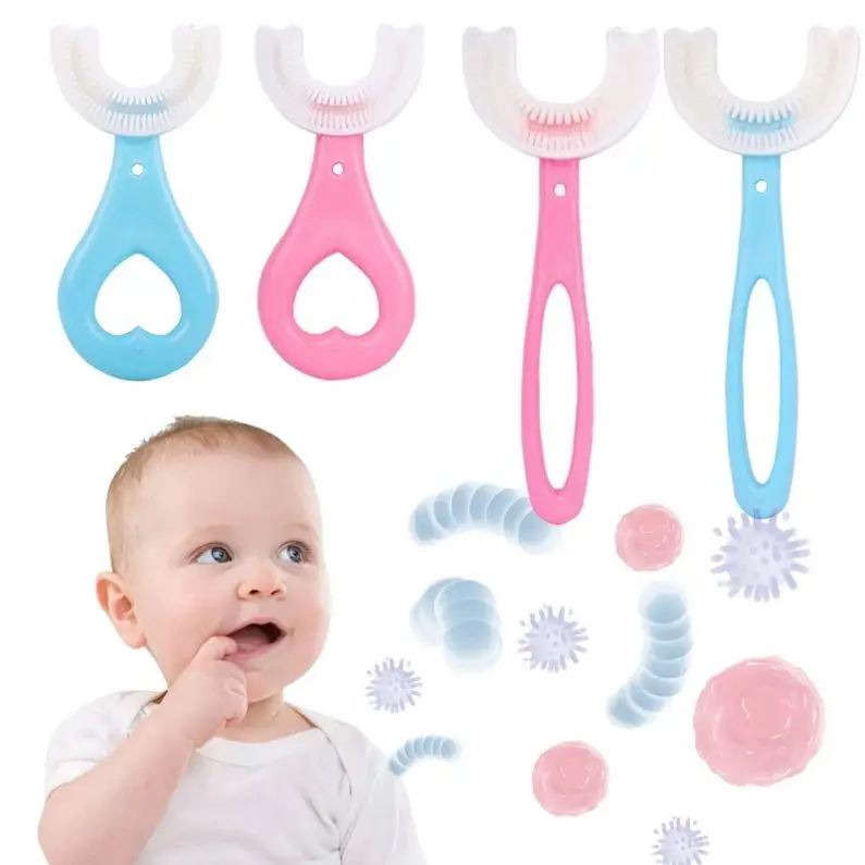 

Baby Toothbrush Children 360 Degree U-shaped Child Toothbrush Teethers Soft Silicone Baby Brush Kids Teeth Oral Care Cleaning