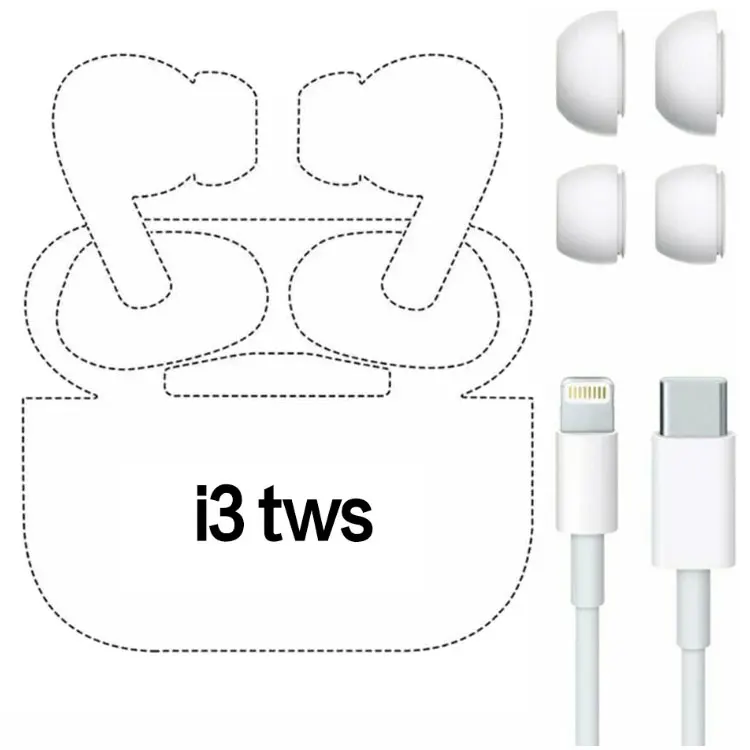 

I9000 Pro Tws Wireless Blue Tooth Strong Bass Rename Earphones Air Pro 3 For Iphone Android, Black/white