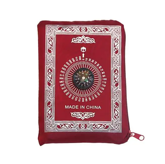Travel Pocket Prayer Rug Mat Pad Qibla Compass For Muslim Islamic Worship Mat 