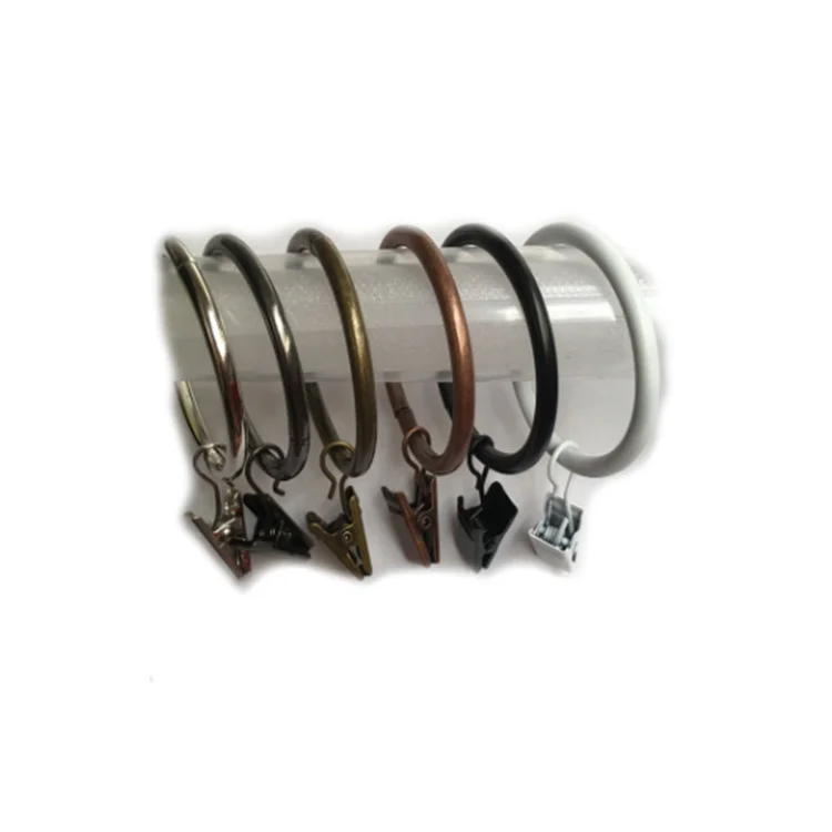 

Custom Window Shower Hanging Clips Hooks clip shower household goods Curtain ring, Silver white