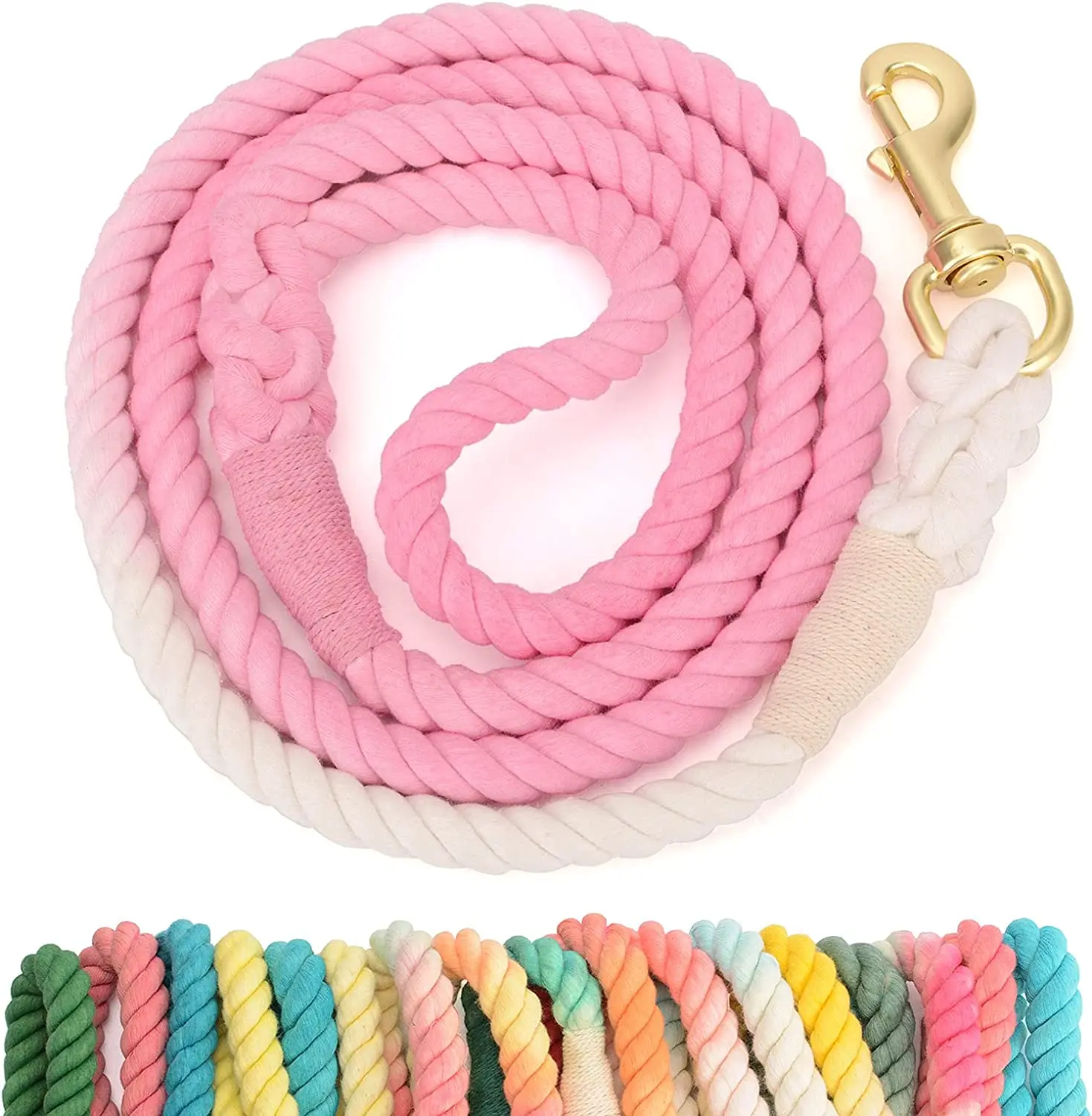 

Braided Rope Dog Leash Custom Dog Leash With Logo Dog Wholesale 2021 Pet Leash Rope Ombre Rope Lead