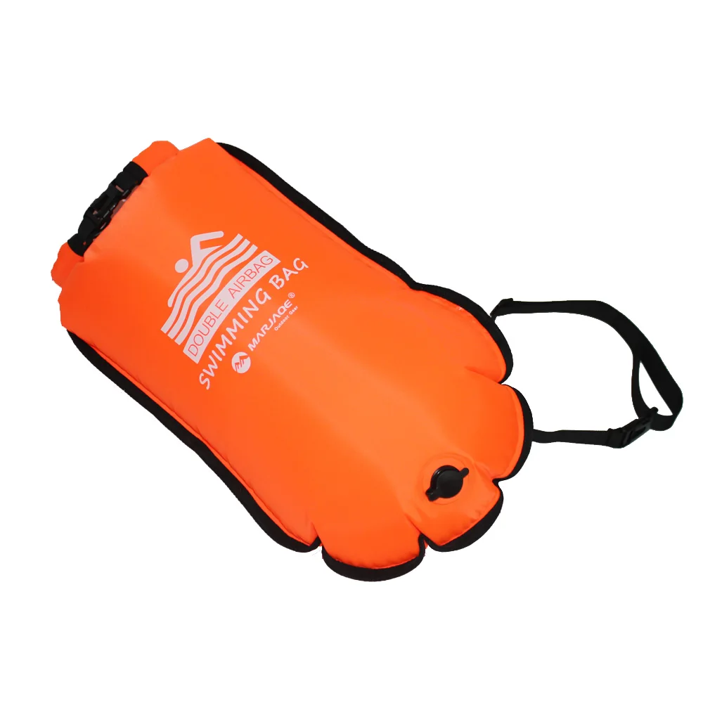 

LIOU  Inflatable Waterproof Dry Bag Tow Float open water swim buoy For Safe Swimming Training, Orange