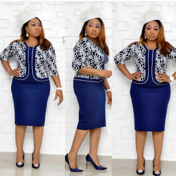 

African dress sets for women african print dresses sale false 2 pieces large size african clothing designer dresses E8819