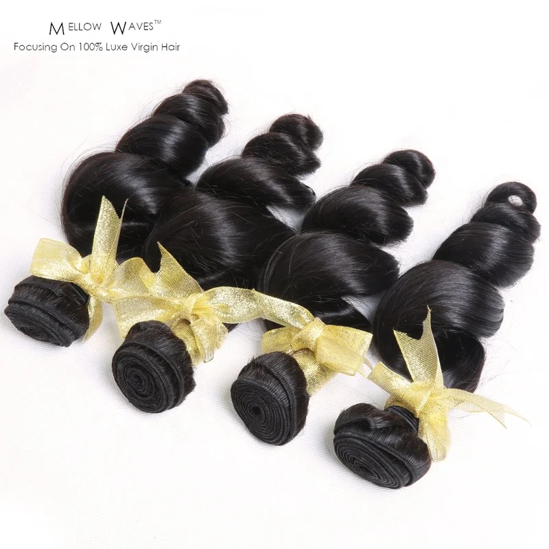 

Mellow Waves Indian Hot Selling Wholesale Price Top Quality Cuticle Aligned Virgin Hair Bundles Loose Wave Original Weaving