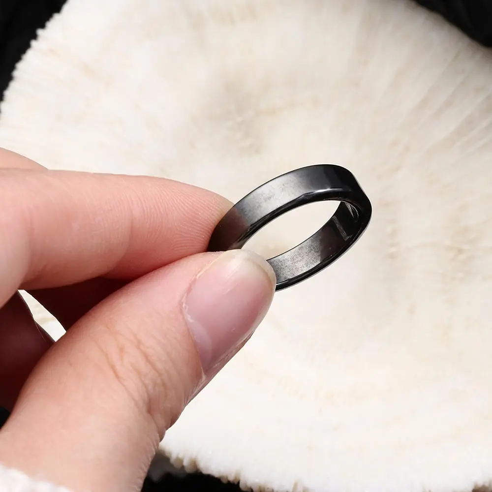 

Free Shipping Fashion Jewelry Grade High Quality smooth 6 mm Width Flat Hematite Rings Factory Supply Magnetic Ring
