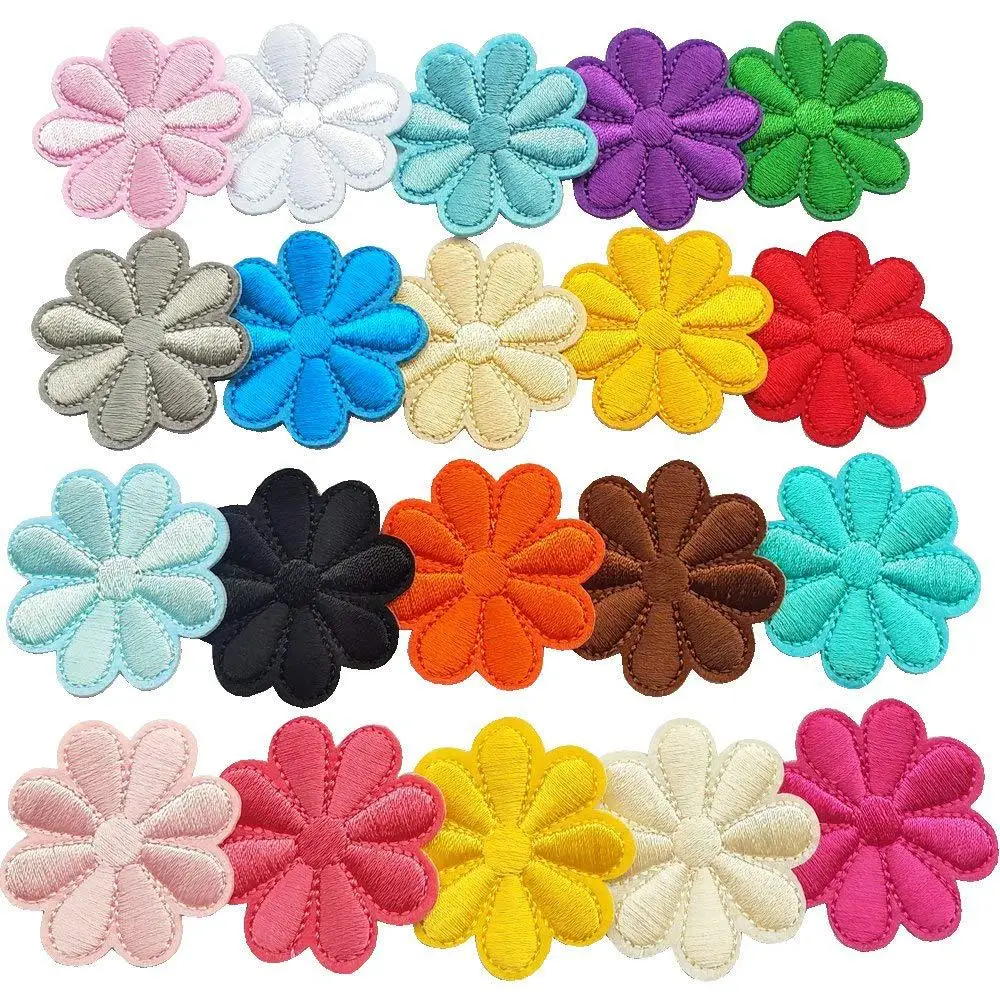 

EM0003B Ventralex Custom Fabric Flower Daisy Embroidered Badge Colorful Decoration Applique Embroidery Patches