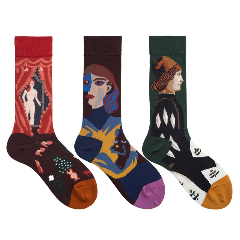 

High-quality personality womens socks character cotton socks women fashion tube socks, Picture shown