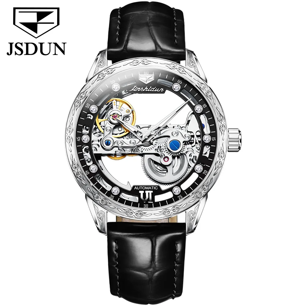 

8971Hot Sell Skeleton High Quality Gift Sport Luxury Men Business Stainless Steel Automatic Mechanical WristWatch Men Watch