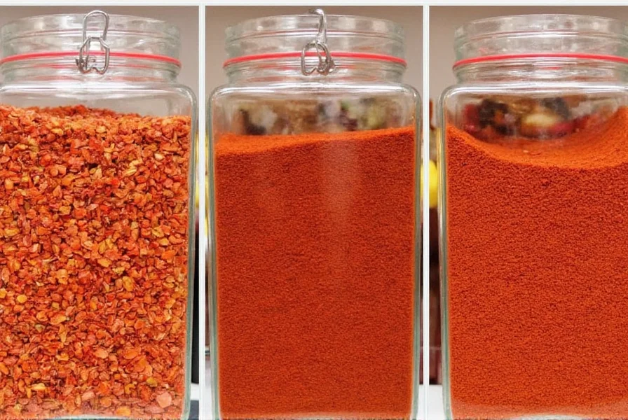 Proper storage containers for red pepper flakes, gochugaru, and paprika with moisture control elements