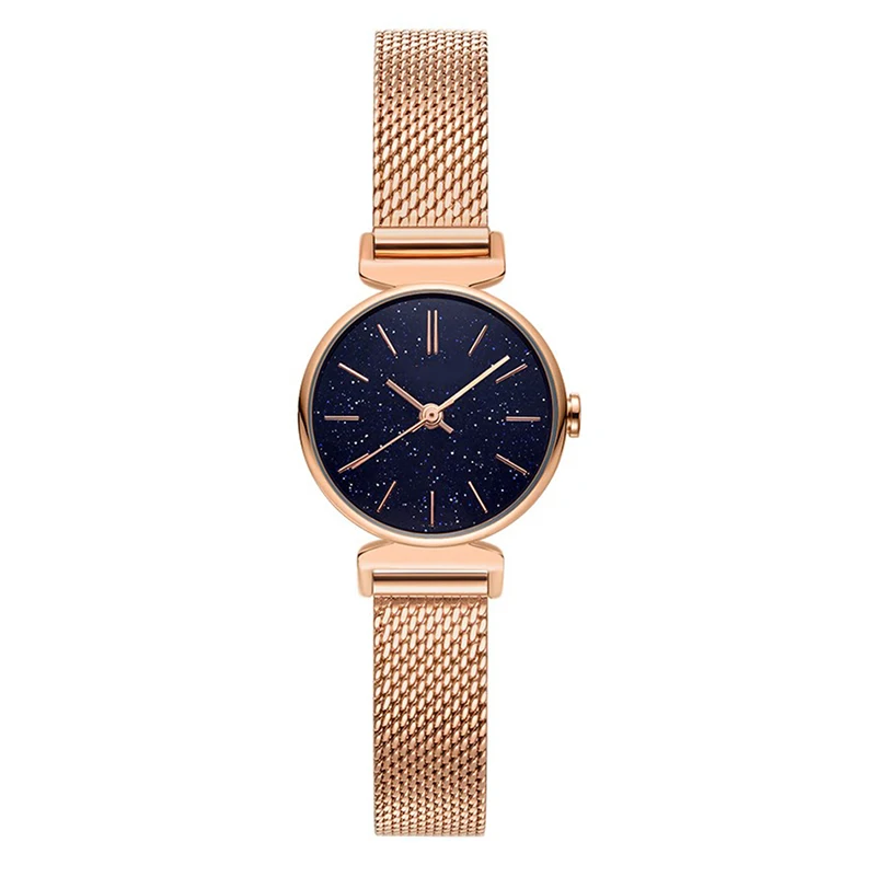 

Timebalife 2021 women's watch steel waterproof Elegant Blue sandstone babysbreath lady's Watch, Dark blue