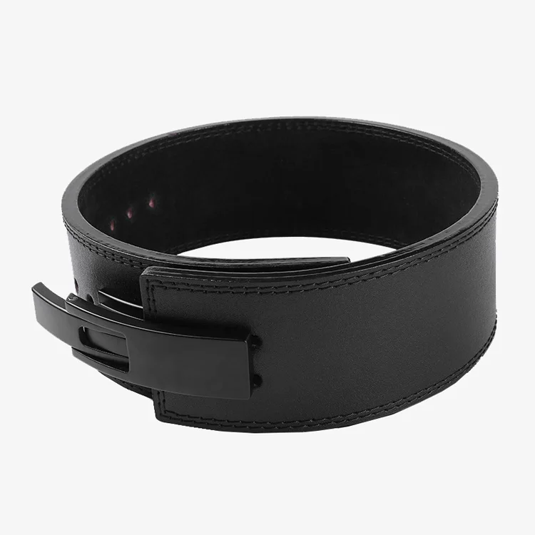 

13mm Genuine Leather Weight Lifting Powerlifting Training Body Building Belt With Triple-hinge Lever Buckle