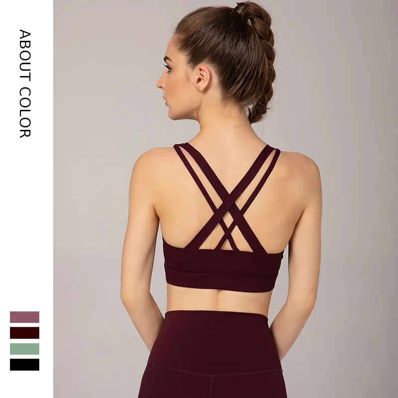 

2020 New anti shock yoga clothing fast dry yoga sports bra fitness sexy running bra, Customized colors
