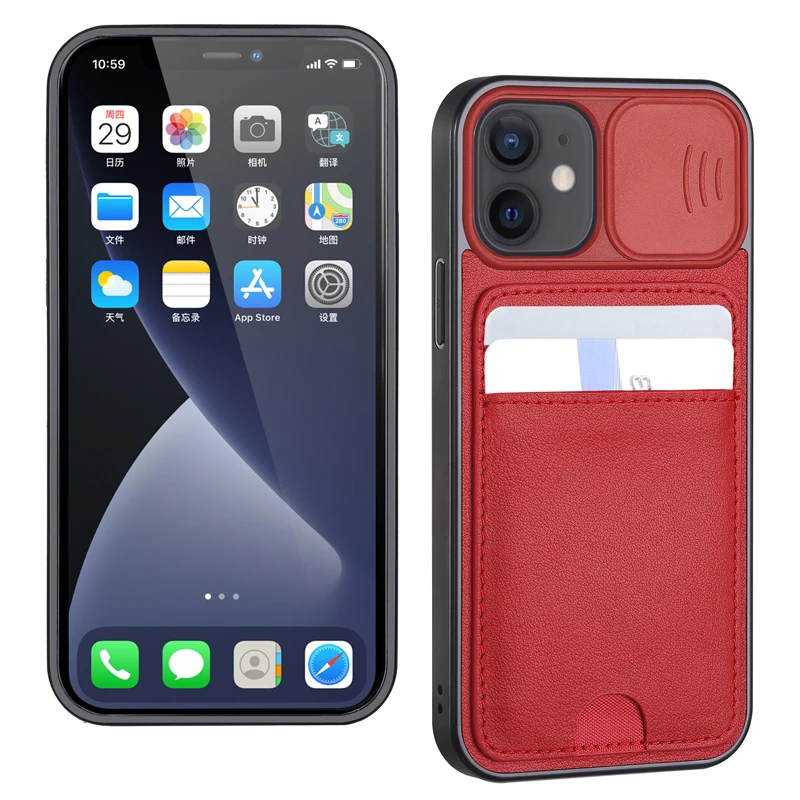 

Funsion Genuine Leather card holder with card slots for12 pro max phone case for iphone xr phone case wallet phone case