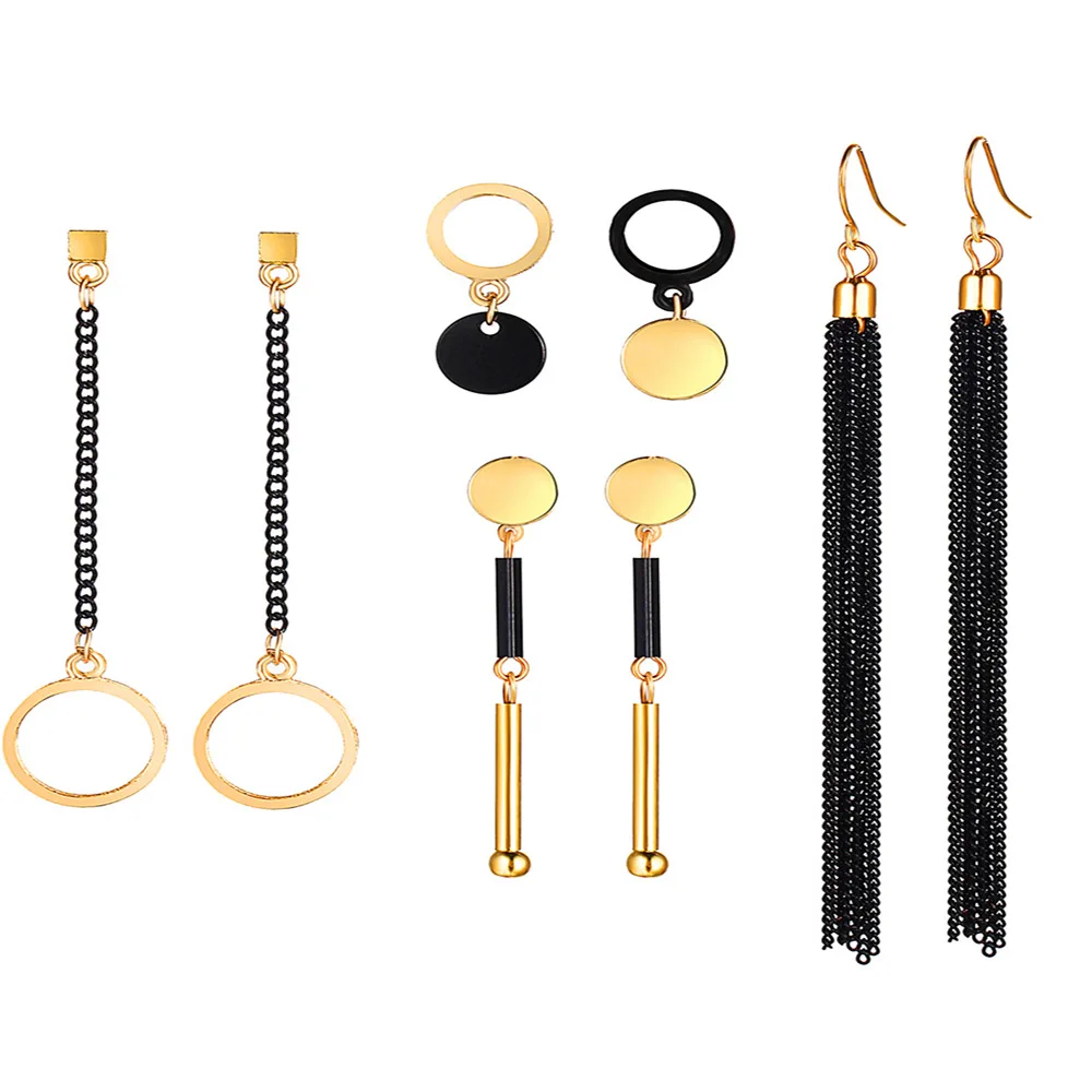 

4pairs/set geometric long jewelry sets earring