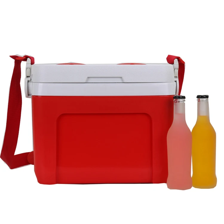 

10L portable belt cooler box ice chest for camping fishing PU form waterproof insulated Cooler for wine and beverage, Red/blue/ customized