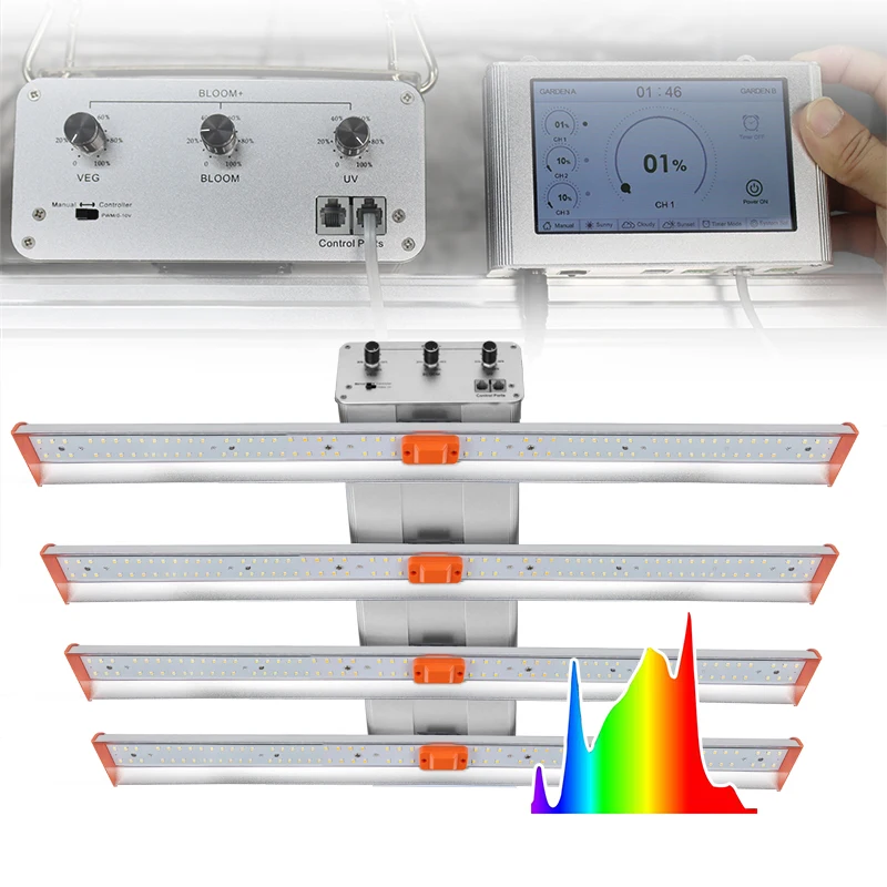 Horticulture 4 Bar Medical Plant Grow Samsung Led Chip Mixed Uv Ir Mini Led 250W Grow Linear Bar Light System