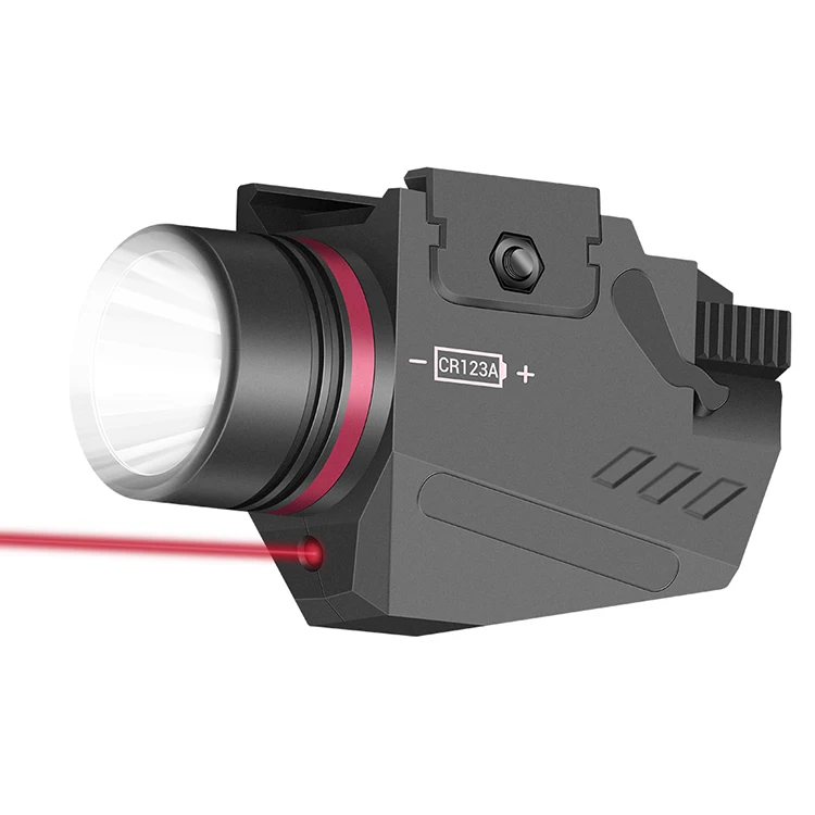 

Tactical Nylon Compact Military Weapon Laser Flashlight With Red Laser Sight Gun Pistol Glock Light Lanterna For 20mm Rail, Black