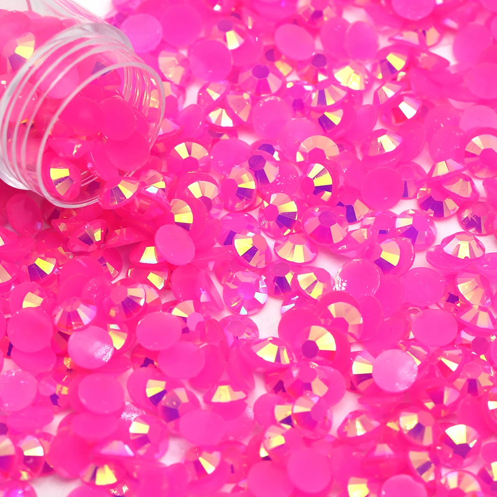 

Wholesale Luxe 5mm Peach Ab Jelly Round Flatback Resin Rhinestones For Diydecoration
