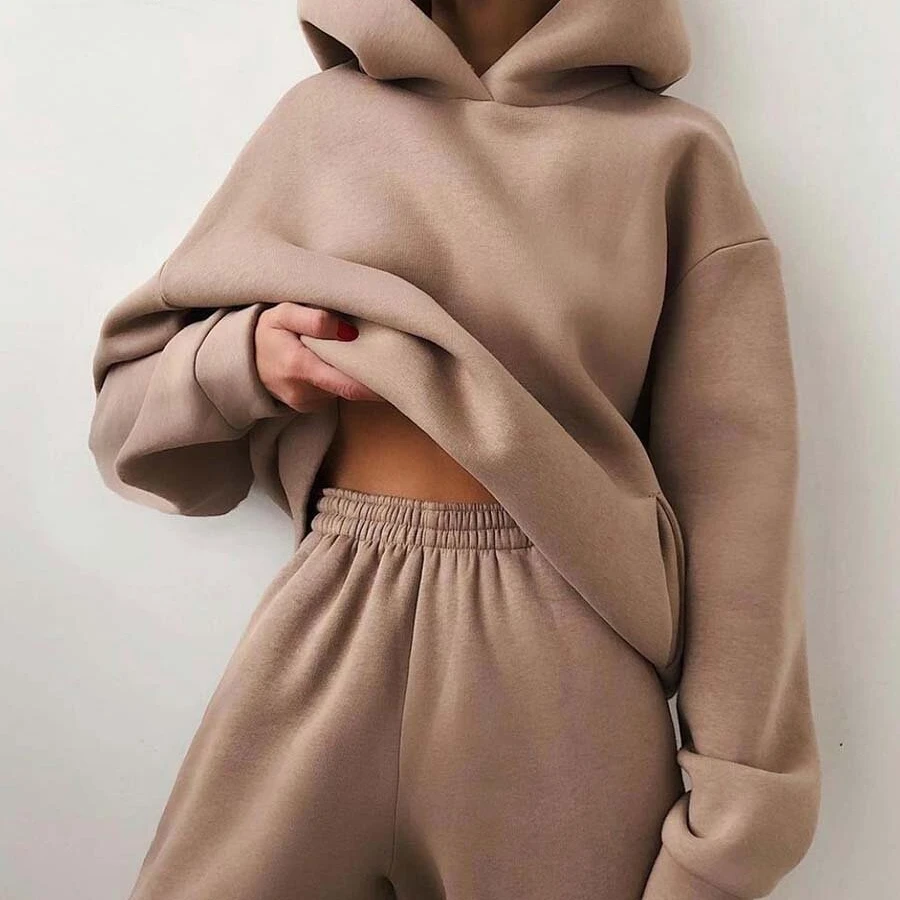 

wholesale custom fall winter plus size outfits sweatsuits jogging set two pieces pants hoodie set 2 piece women set, Customized colors