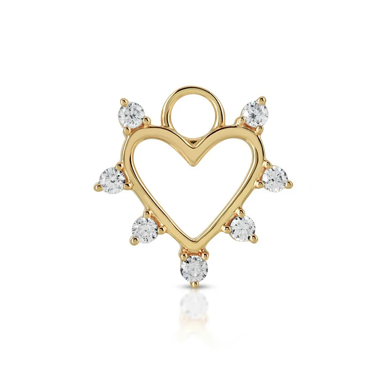 

Gemnel fashion jewelry 925 silver 18k gold plated heart pendant earring charm women jewelry