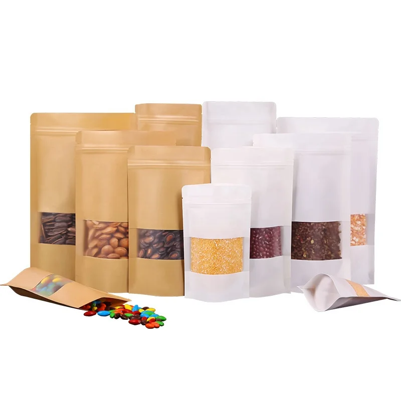

Custom Printed Frosted Stand-Up Pouch Eco-Friendly Biodegradable 100% Ziplock Food Packaging Bags Made from Kraft PET Material