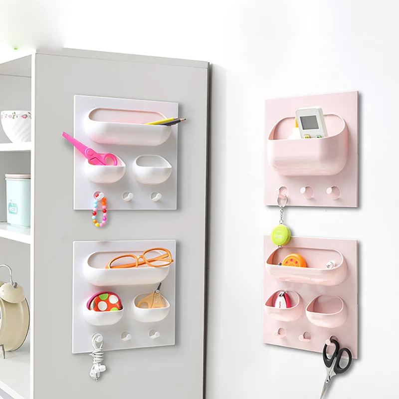 

Plastic Self-adhesive Kitchen Refrigerator Fridge Storage Ra Organizer Cleaning Sponge Vegetable Fruit Kitchen Tools, Colors