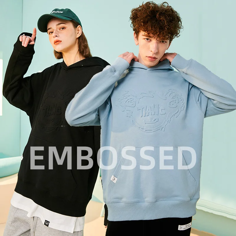 

Embossed mens clothing custom logo embossing hood sweatshirt hoodie 100 cotton heavy weight men's designer hoodies, Customized color