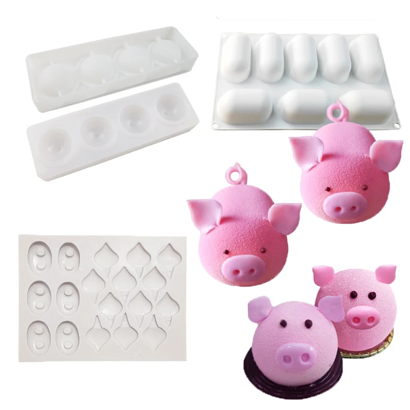 

L0018 Wholesale new DIY pig fondant cake silicone molds