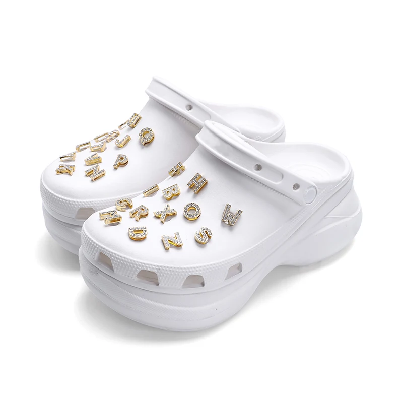 

Wholesale Letters Halloween Logo Crystal Alphabet Designer Ornaments Accessories Most Popular Shoe Charms