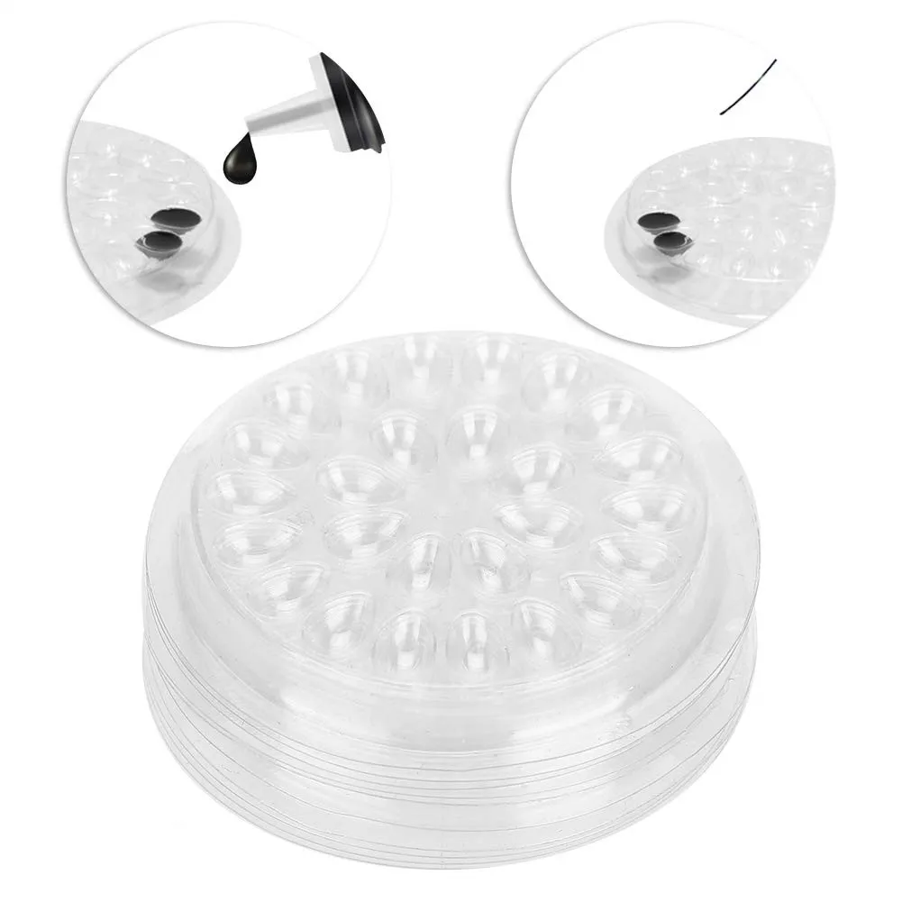 

Disposable Glue Gasket Plastic Flower Shape Glue Pad False Eyelashes Glue Holder Pallet Eyelash Extension Tools, As the picture