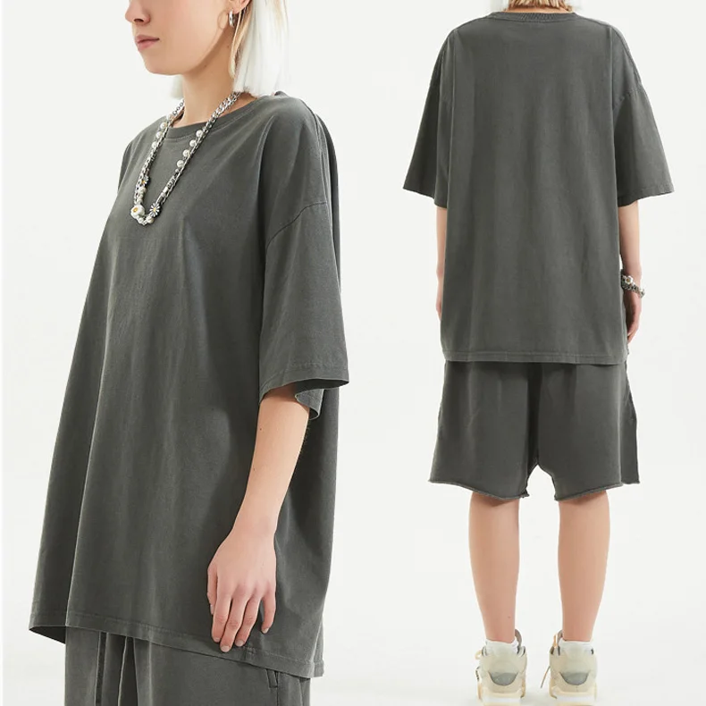 

Wholesale Acid Wash T Shirt Streetwear Hip Hop with Logo Customize Oversized Vintage T-shirt