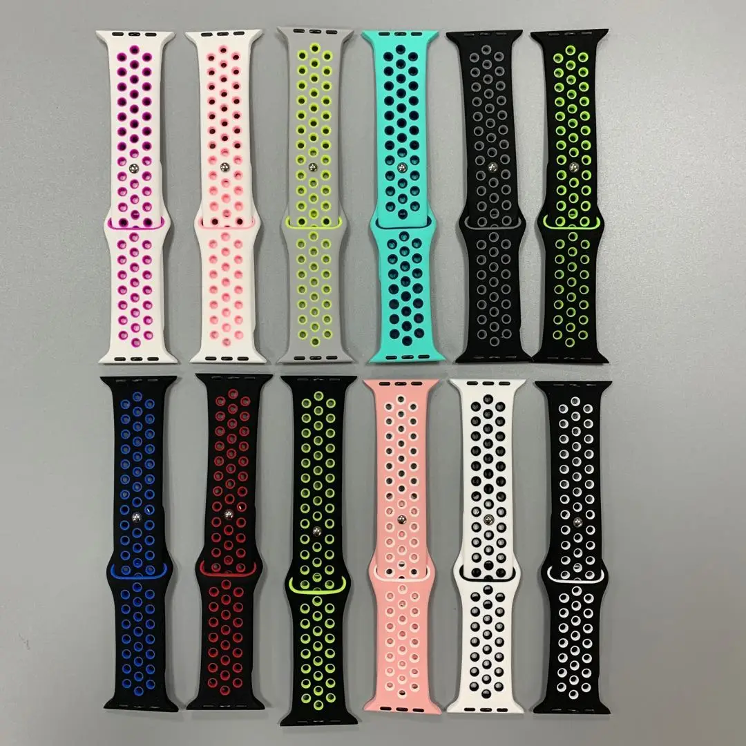 

For Watch Band For series; 5/6 Watch hole Strap Silicone Sport Smart Watch Band Accessories for W26 X7 T500 F20, Optional
