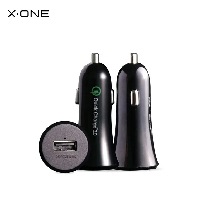 

X-ONE Fast Charging QC 3.0 18W USB Electric Car Charger For Mobile Phone, Black
