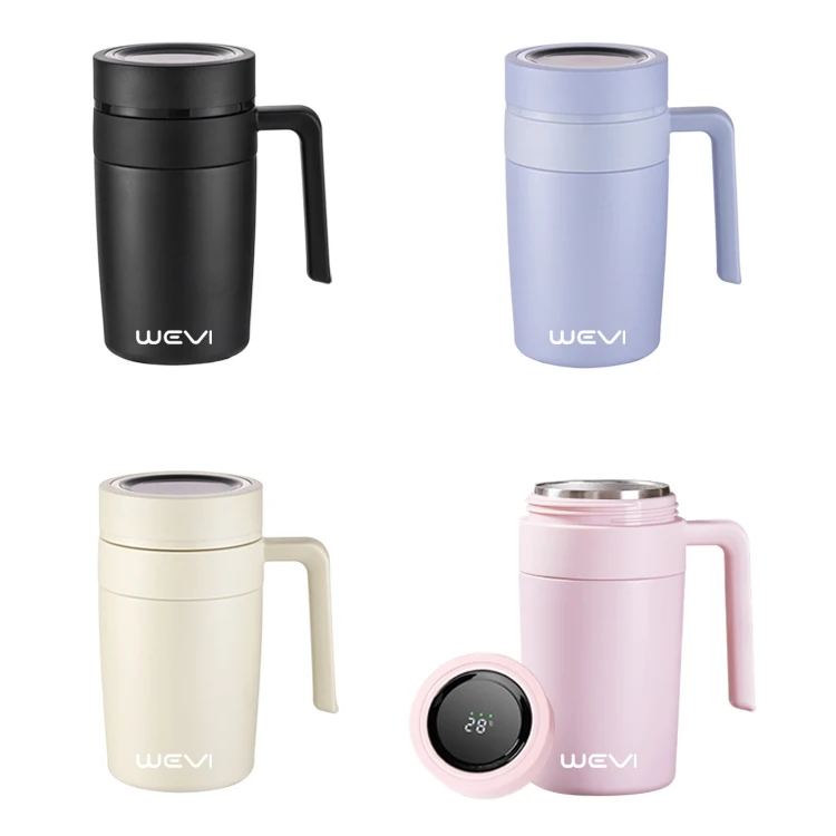 

WEVI 18/8 Stainless Steel Vacuum led insulated mug travel smart coffee travel mug with LED Temperature control Display, Customized colors acceptable