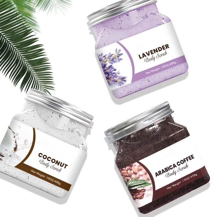 

Wholesale Coffee Lavender Coconut Exfoliating Whitening Dead Sea Salt Body Scrub