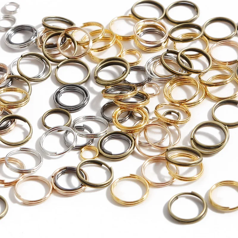 

Wholesale 1000Pcs/bag Double Loops Metallic Open Jump Rings 6/8/10mm Split Ring For DIY Jewelry Making Key Chain Accessories