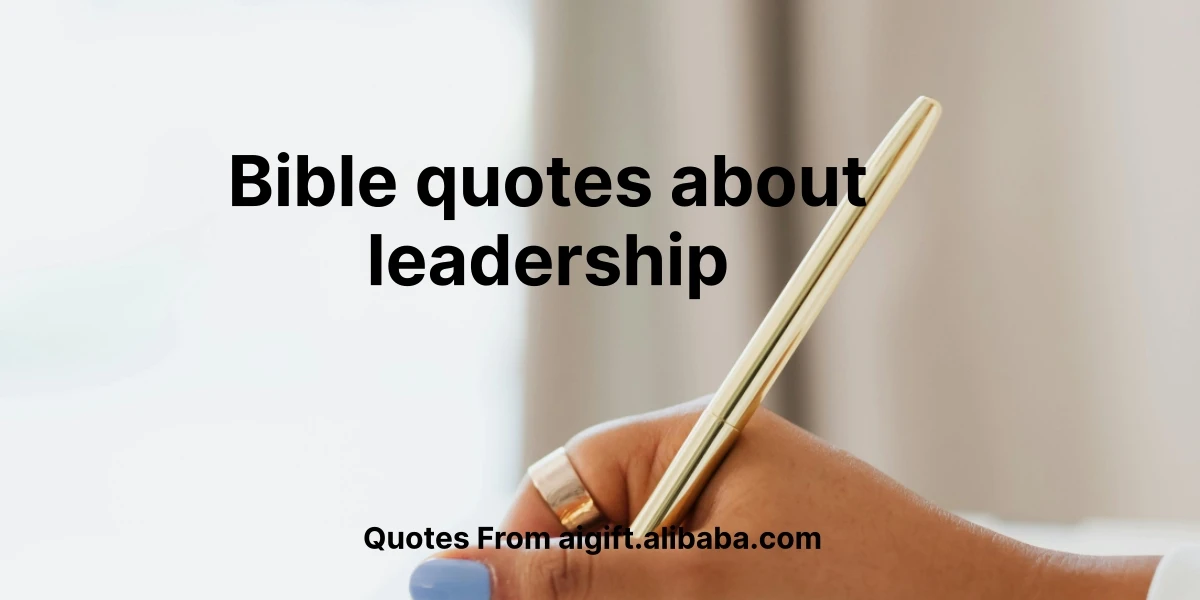 bible quotes about leadership