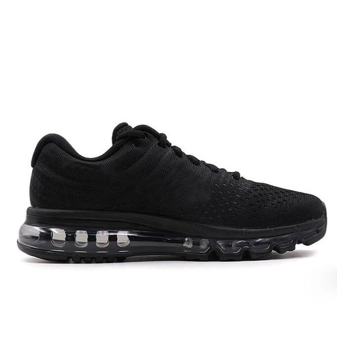 

2020 fashion breathable men's and women's max air cushion cushioning running shoes sports shoes, Black
