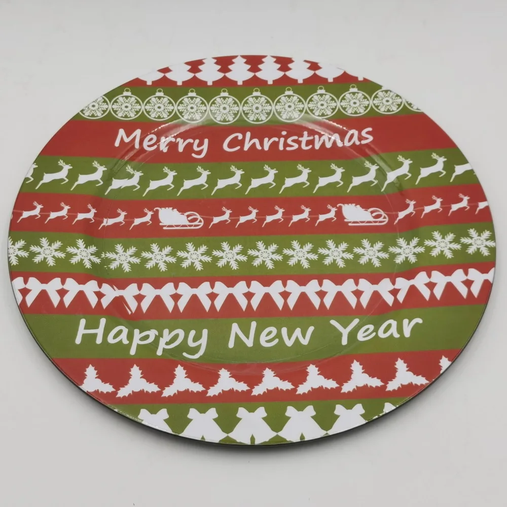 

Melamine 12 inch Red Rigid Plastic Party Plates Colors Dishes