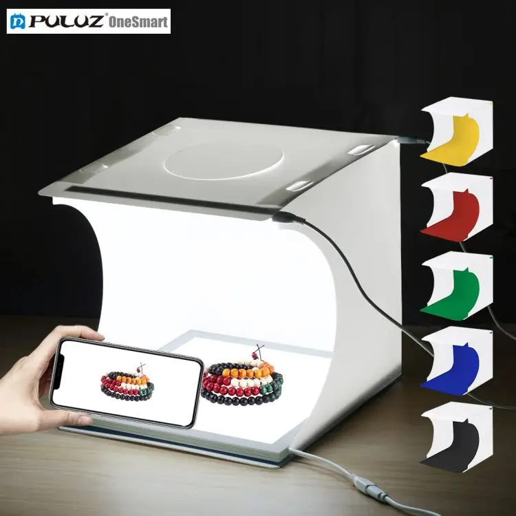 

Puluz 20cm cube mini Shadowless light Shot box set photography softbox lighting kit photo studio accessories with background