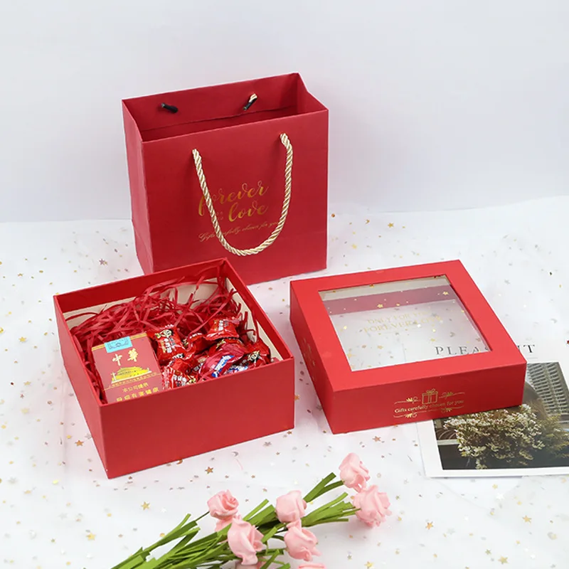 

ODM/OEM New Hand Gift Christmas Window Box Lipstick Cosmetics Packaging Gift Box INS Wind Birthday Gift Box Can Be Customized, Pure color