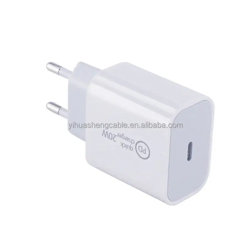 

European and American British smart travel charger 20W charger PD fast charge for iPhone 13 charging head, White,black